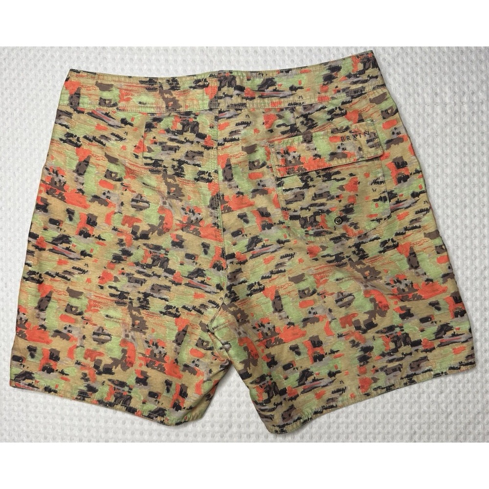 Brixton Lightweight Board Shorts Swim Trunks Abstract Men's SZ 32 Logo Tropical - Picture 5 of 7